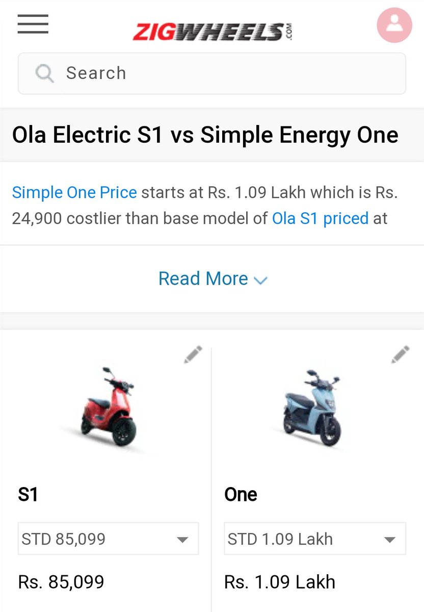 Anurag Sharma (@anurag_vox) on Twitter photo I think the pricing mentioned is wrong for Ola... Please confirm <a href="/Zigwheels/">ZigWheels</a> <a href="/OlaElectric/">Ola Electric</a> <a href="/SimpleEnergyEV/">Simple Energy</a> I think the pricing mentioned is wrong for Ola... Please confirm <a href="/Zigwheels/">ZigWheels</a> <a href="/OlaElectric/">Ola Electric</a> <a href="/SimpleEnergyEV/">Simple Energy</a>