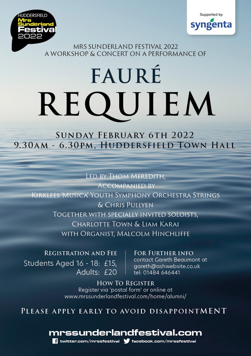 You can now enter for this amazing Workshop and Concert  performance at mrssunderlandfestival.com . The first event of our 2022 Festival. <a href="/musica_kirklees/">Musica Kirklees</a> <a href="/Thom_Singer/">Thom Meredith</a> <a href="/cr8tivekirklees/">Creative Kirklees</a> <a href="/KirkleesTownHls/">Kirklees Town Halls</a>