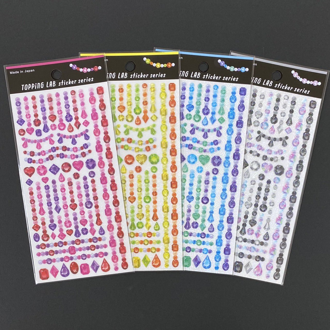 セリア TOPPing LAB ステッカーシール ジュエル 4種