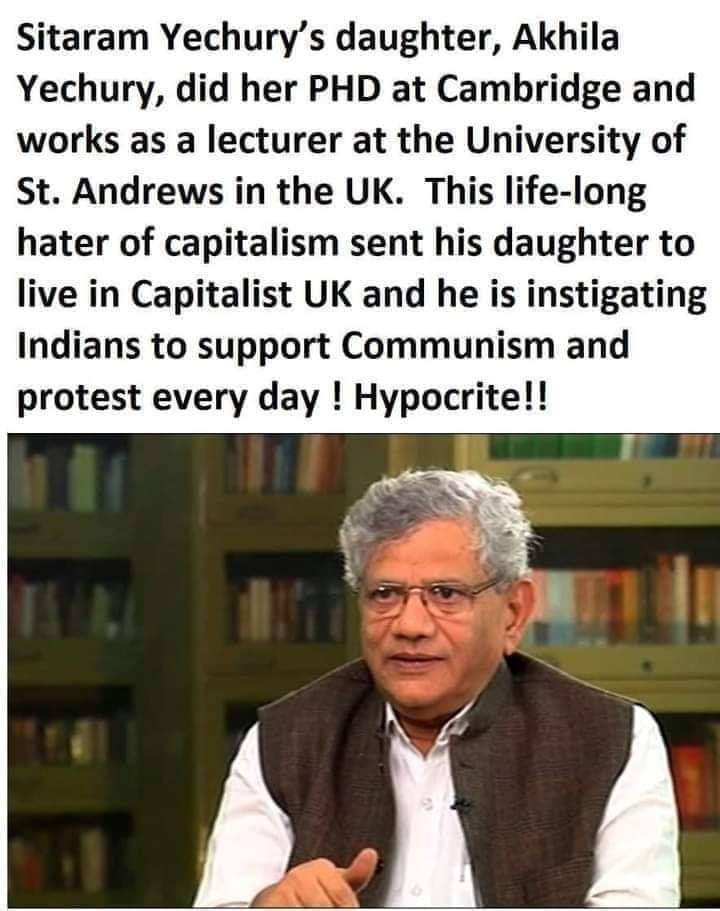 Gareebaam's tweet photo. @SitaramYechury hypocrite no 1 @cpimspeak @kavita_krishnan @BJP4India @sambitswaraj https://t.co/phflETKCRZ