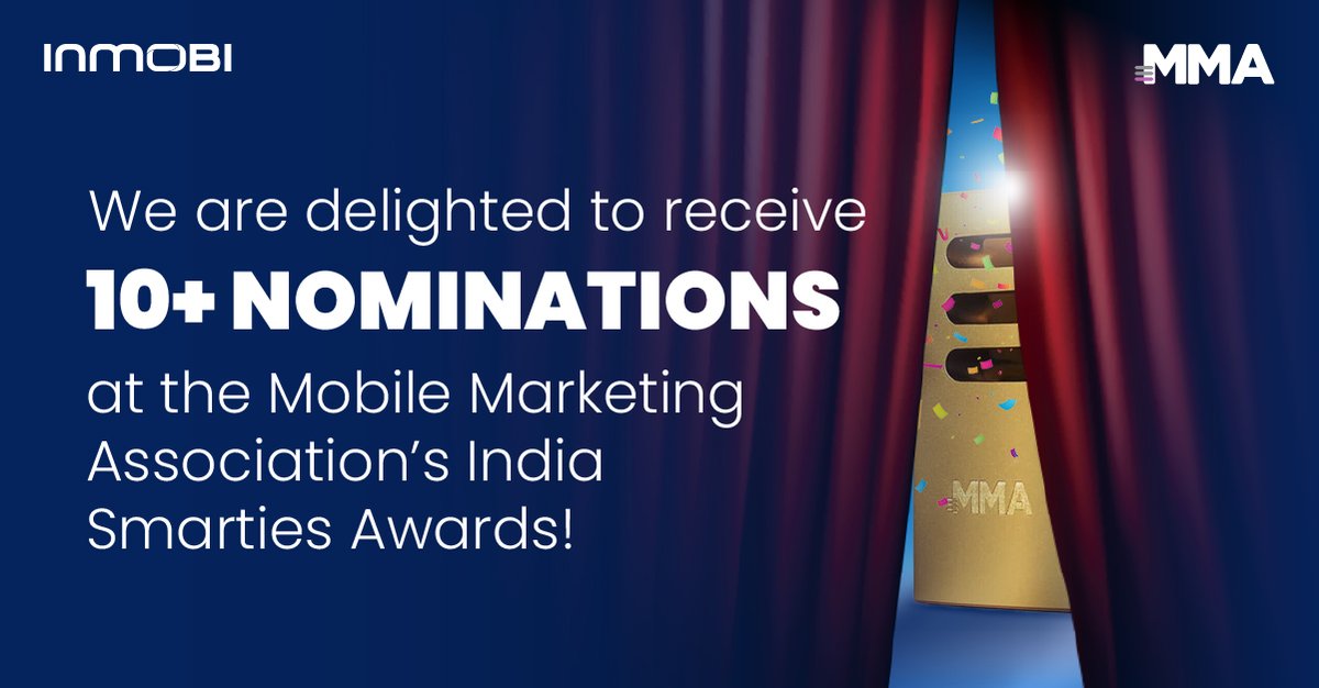 We are thrilled to announce that InMobi has received several key nominations at the 2021 MMA Smarties India Awards. We are grateful to our valuable partners, who trusted our innovative solutions and let us work with them to deliver high-impact campaigns. Thank you!

<a href="/MMA_APAC/">MMA APAC</a>