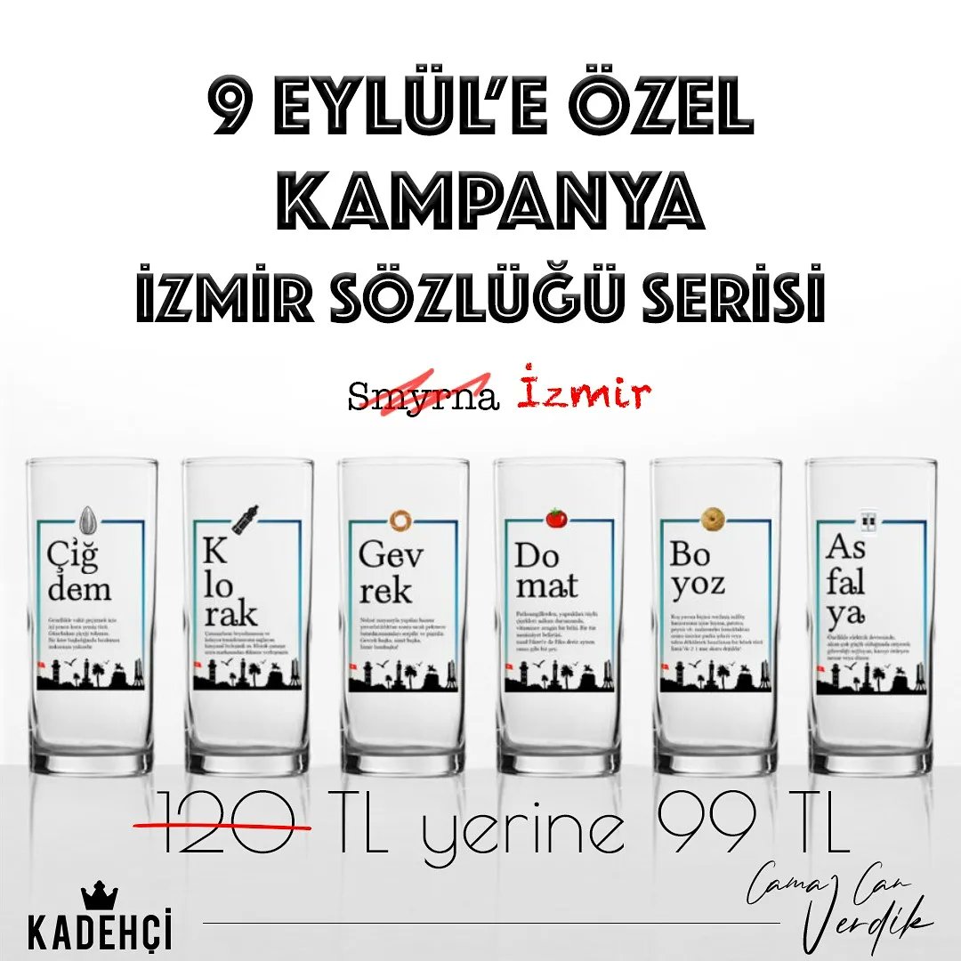Simit değil gevrek, Smyrna değil İzmir!

İzmir Sözlüğü serisi, İzmir'in Kurtuluşu'na özel kampanya ile sadece 99 TL!

👉🏻kadehci.com/urun/izmir-soz…