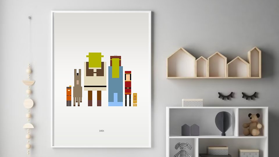Did you know that #MikeMyers was originally planning to give #Shrek a Canadian accent? Poster: etsy.com/ie/listing/971… 

#Design #Photoshop #DigitalArt #Baitson #BaitsonDesigns #Cartoon #MinimalArt #Minimalist #MinimalBlocks #Animation #Donkey #Ogre #PrincessFiona