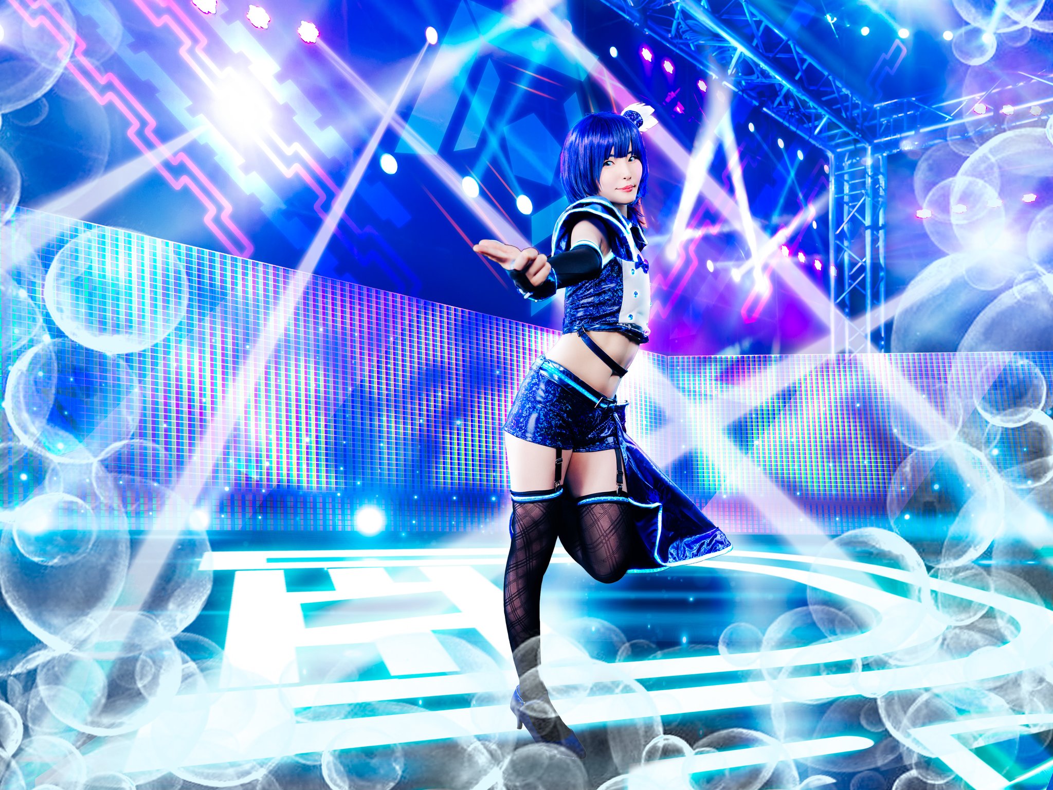 ラブライブ!虹ヶ咲学園　朝香果林　VIVID WORLD コス衣装　ウィッグ付き ラブライブ!虹ヶ咲学園 朝香果林 VIVID WORLD コス衣装 ウィッグ付き