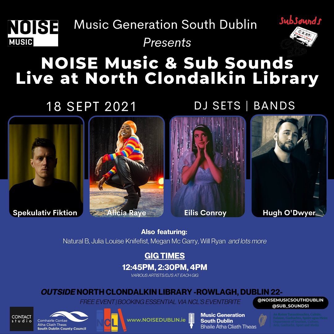 Music Generation SD (@musicgensd) on Twitter photo Gig for 13-18yr olds! #Rowlagh
🎤SAT 18th Sept OUTSIDE North #Clondalkin Library
🔥FEAT musicians & DJs who are at the forefront of Irish hip-hop, electronic music from
<a href="/sub_sounds/">Sub Sounds</a> & NOISE Music
🎟FREE Tickets available FRI
#IrishHipHop #Neilstown #YouthMusic #LiveEvent Gig for 13-18yr olds! #Rowlagh
🎤SAT 18th Sept OUTSIDE North #Clondalkin Library
🔥FEAT musicians & DJs who are at the forefront of Irish hip-hop, electronic music from
<a href="/sub_sounds/">Sub Sounds</a> & NOISE Music
🎟FREE Tickets available FRI
#IrishHipHop #Neilstown #YouthMusic #LiveEvent