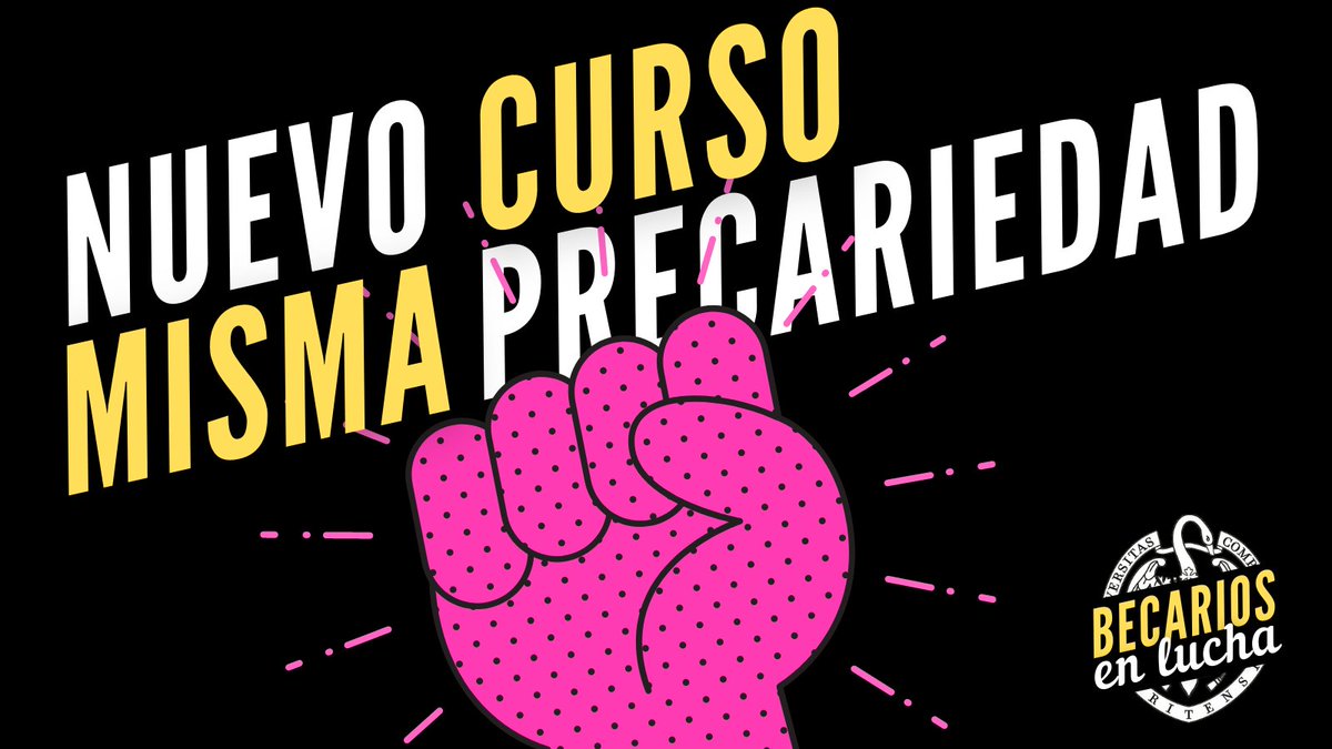 🟡Este septiembre arranca un nuevo curso pero lxs becarixs seguimos con la misma precariedad.

✊ Si tú también eres becario y quieres denunciar tu situación contáctanos.