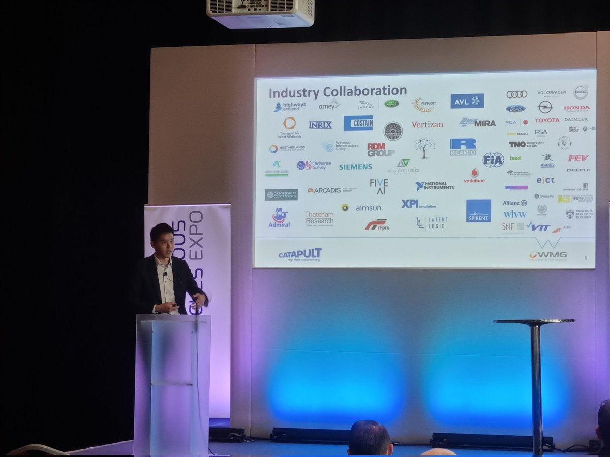 AutonomousExpo's tweet photo. Dr Graham Lee, WMG presenting scale of their collaborations https://t.co/8TLGsXuGKX