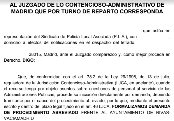 sindicatopla's tweet image. Interpuesta Demanda en el Juzgado de lo Contencioso Administrativo contra el @AytoRivas por las bases de movilidad horizontal de @policiaderivas 

IGUALDAD, MERITO Y CAPACIDAD, no todo vale.

@Pedro_delcura @pprivasvaciamad @psoerivas @VOX_RivasVaciaM @CsRivasVaciamad @IURIVAS