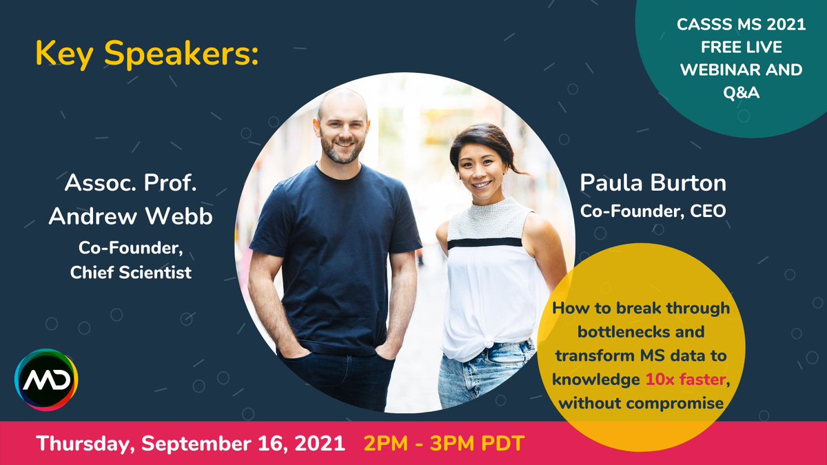 JOIN <a href="/DrAIWebb/">Andrew Webb, PhD</a> <a href="/paulaburton_md/">Paula Burton</a> 
💡How to transform MS data to knowledge faster, better &amp; easier than ever before, without compromise
💡 Proteomics Applications? Discovery &amp; Protein Characterization (think: Peptide Mapping &amp; Quality Attribute Monitoring) 🎟️bit.ly/Reg_MD