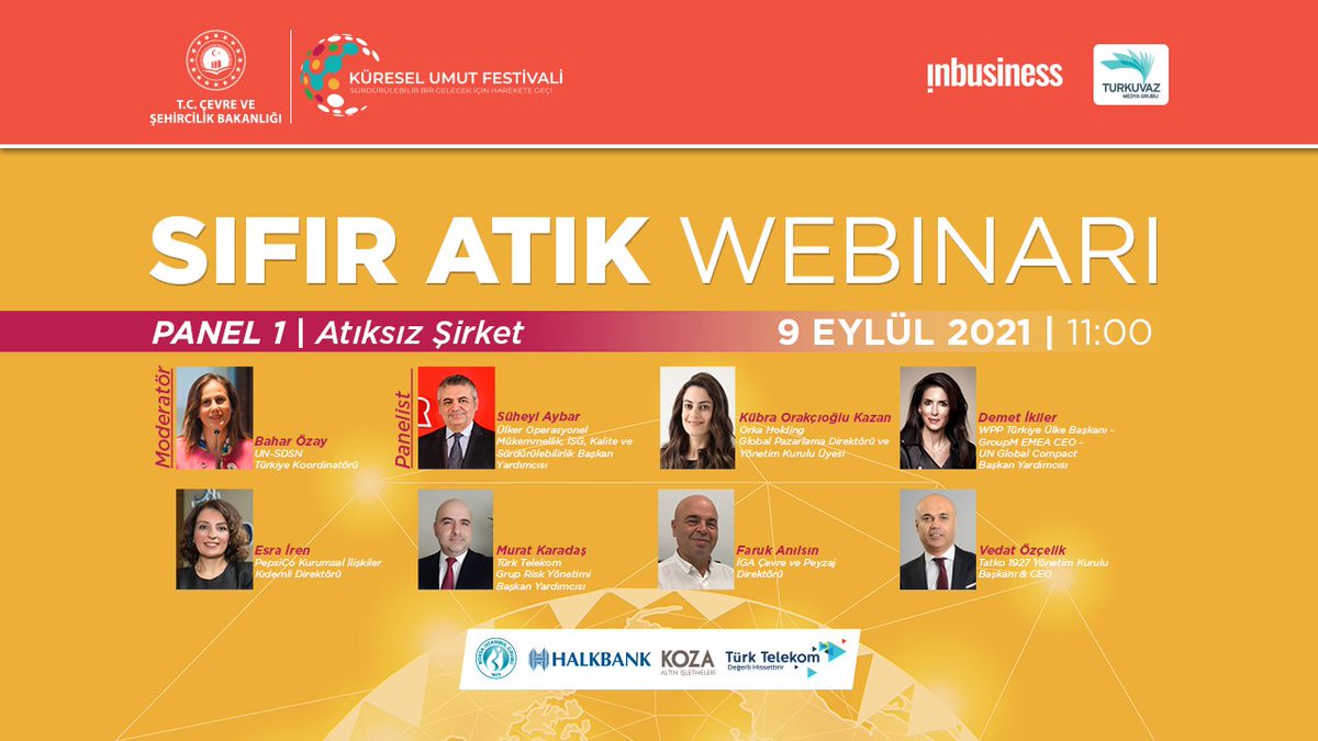 GROUPM EMEA CEO’muz, WPP Ülke Başkanımız, UNGC Türkiye Yönetim Kurulu üyesi Demet İkiler “Küresel Umut Festivali” kapsamında düzenlenen “Döngüsel Ekonomi: Atıksız Şirketlere Nasıl Dönüşebiliriz” webinarında konuşmacı olarak yer aldı.
kureselumutfestivali.com