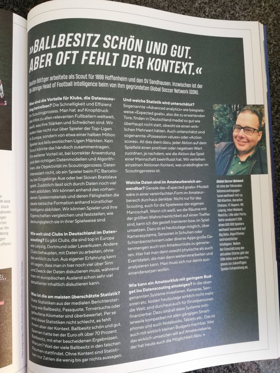 info_gsn's tweet photo. Vielen Dank an @tim_ecksteen sowie das #footballmgzn für das tolle Interview zum Thema #DatenScouting. https://t.co/Zqnfzx7zdh