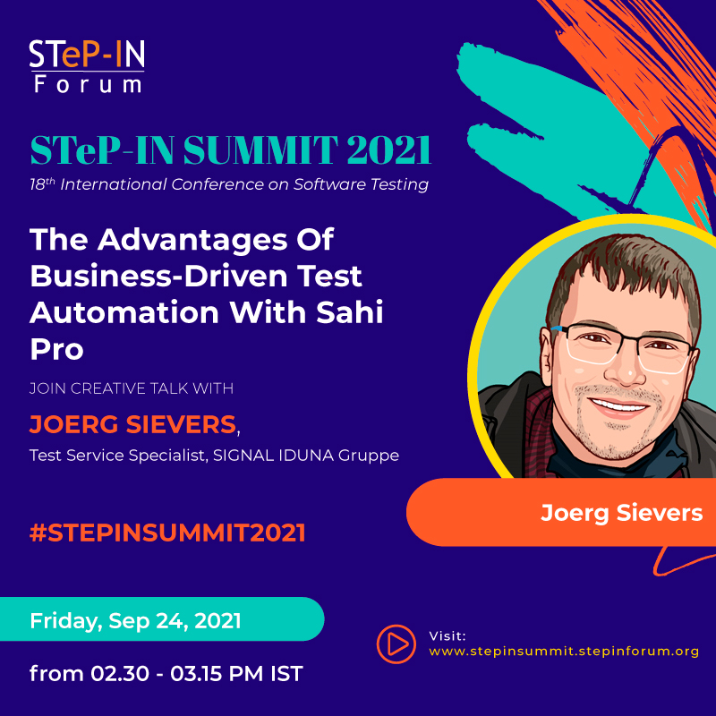 stepin_forum's tweet photo. Welcoming our skilled #Speaker at #STEPINSUMMIT2021, @osxjogi, Test Service Specialist, SIGNAL IDUNA Gruppe. We welcome you!
- https://t.co/i4ZEYUKdoM
#Summit2021 #Speaker #Takeways #Testers #QA #Session #NewNormal #Testing #TestAutomation #SahiPro https://t.co/84lBVoUgcL