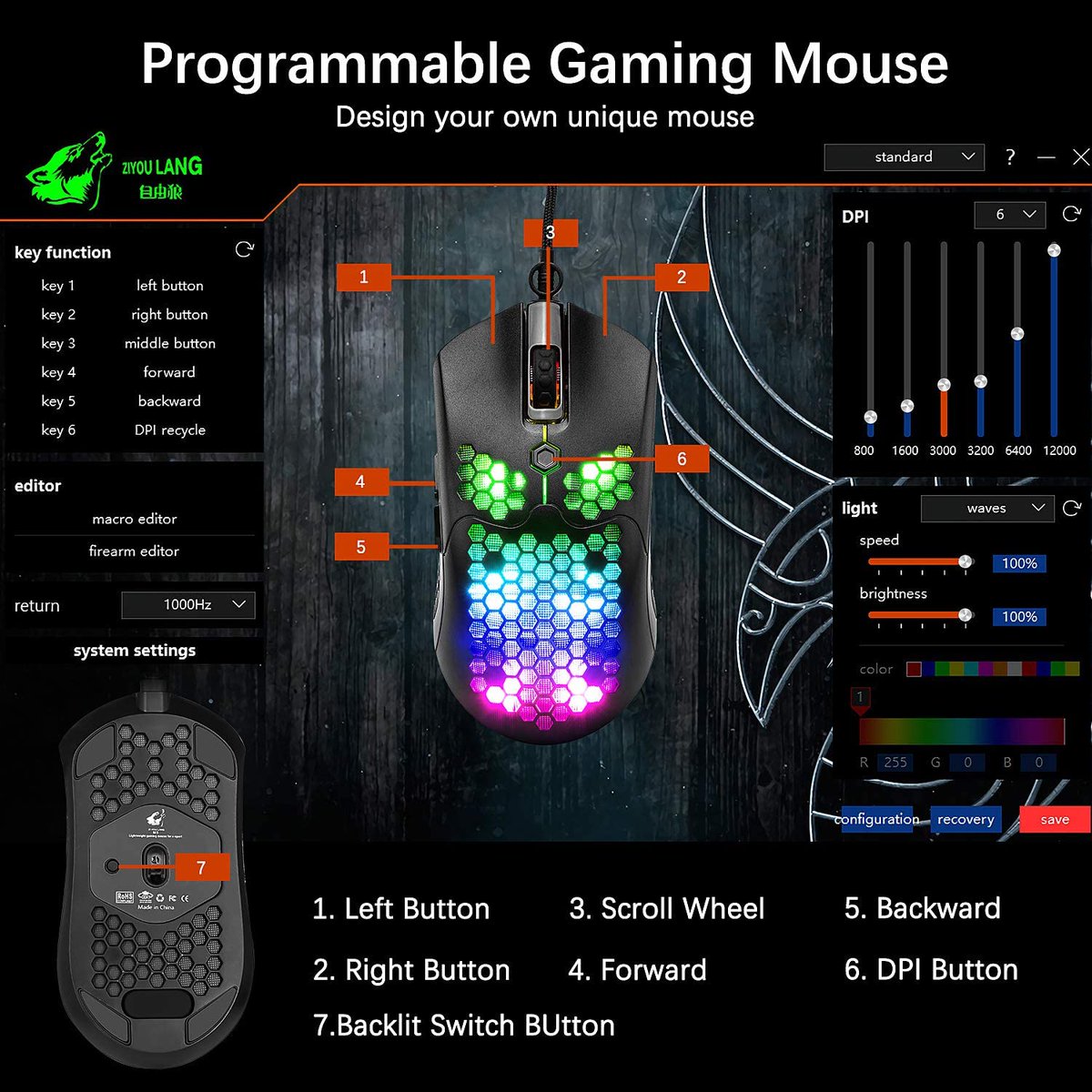 Manbasnake__Q's tweet image. 💻Wired Lightweight Gaming Mouse26 RGB Backlit Mice with 7 Buttons Programmable DriverPAW3325 12000DPI Mice .Ultralight Honeycomb #keyboard #keyboards #mouse #Keyboard #RGBkeyboard #mechanicalkeyboard  #mechkeyboard #customkeyboard #customkeycaps #gamingkeyboard 🖱️