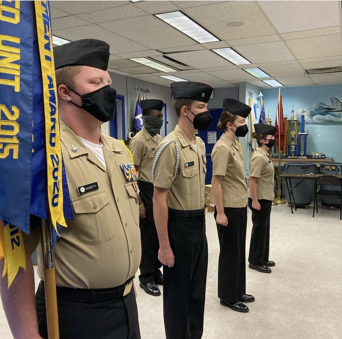 Leadership by example, every Wednesday Cadet staff members are inspected before school.  This ensures they adhere to Navy standards and set a good example for the junior cadets.  #navy #navyjrotc #njrotc #FullSteamAhead #leadership #settheexample #leadershipbyexample