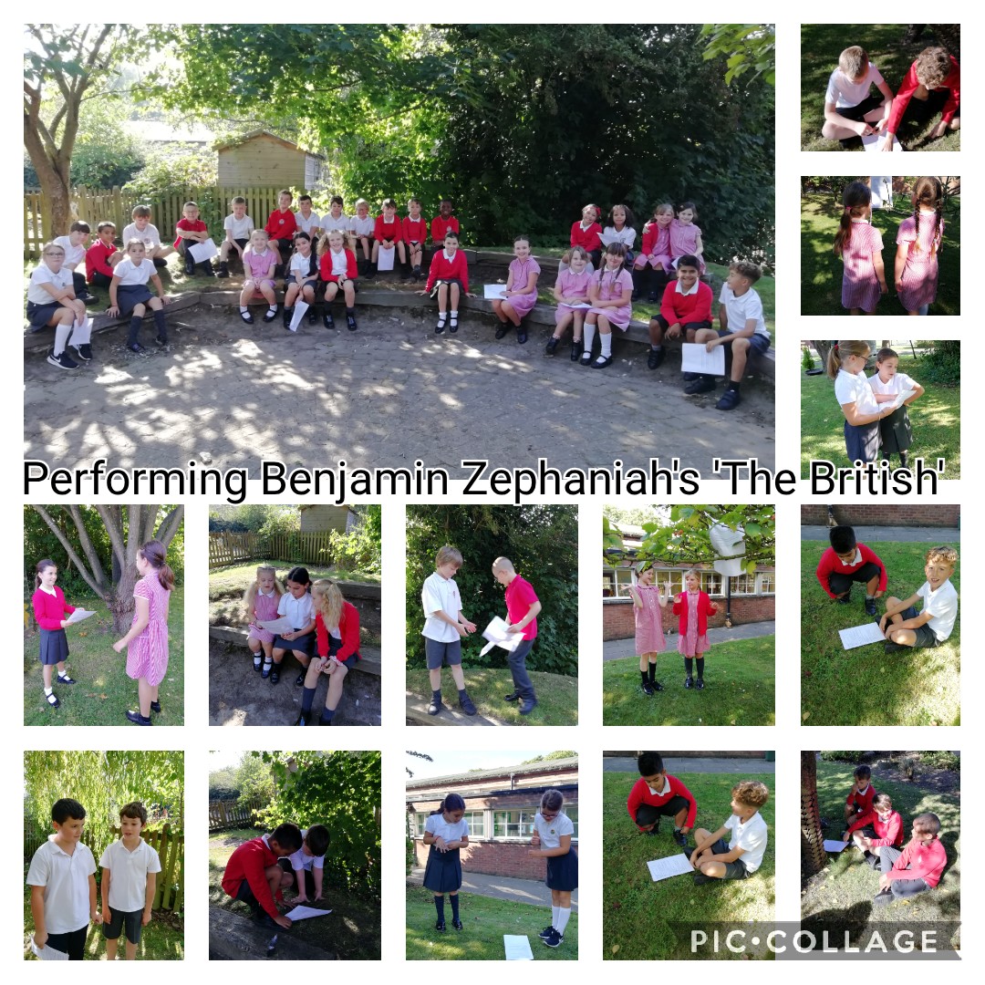 Yesterday was the perfect, sunny day for Madrid class to practise and perform poetry about diversity before writing our own.