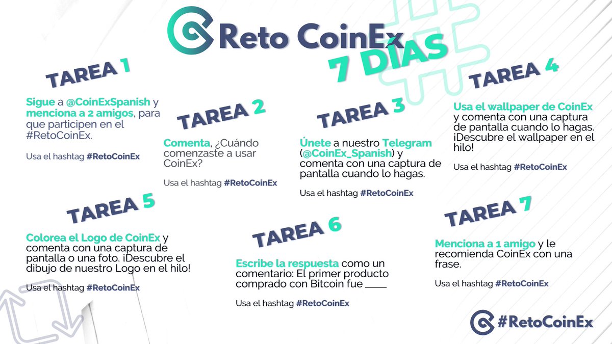 CoinExSpanish's tweet photo. 📢¡Último día del Giveaway de 5000 CET con #RetoCoinEx!
💰Completa TODAS estas 7 tareas y llena este formulario: https://t.co/lPeG9hA4AH
⏰Hasta el 9 de septiembre
🏆20 ganadores
👀Para más detalles de las tareas, sigue el hilo de este Tweet: https://t.co/E61QspH61r https://t.co/zqAjjuybkv