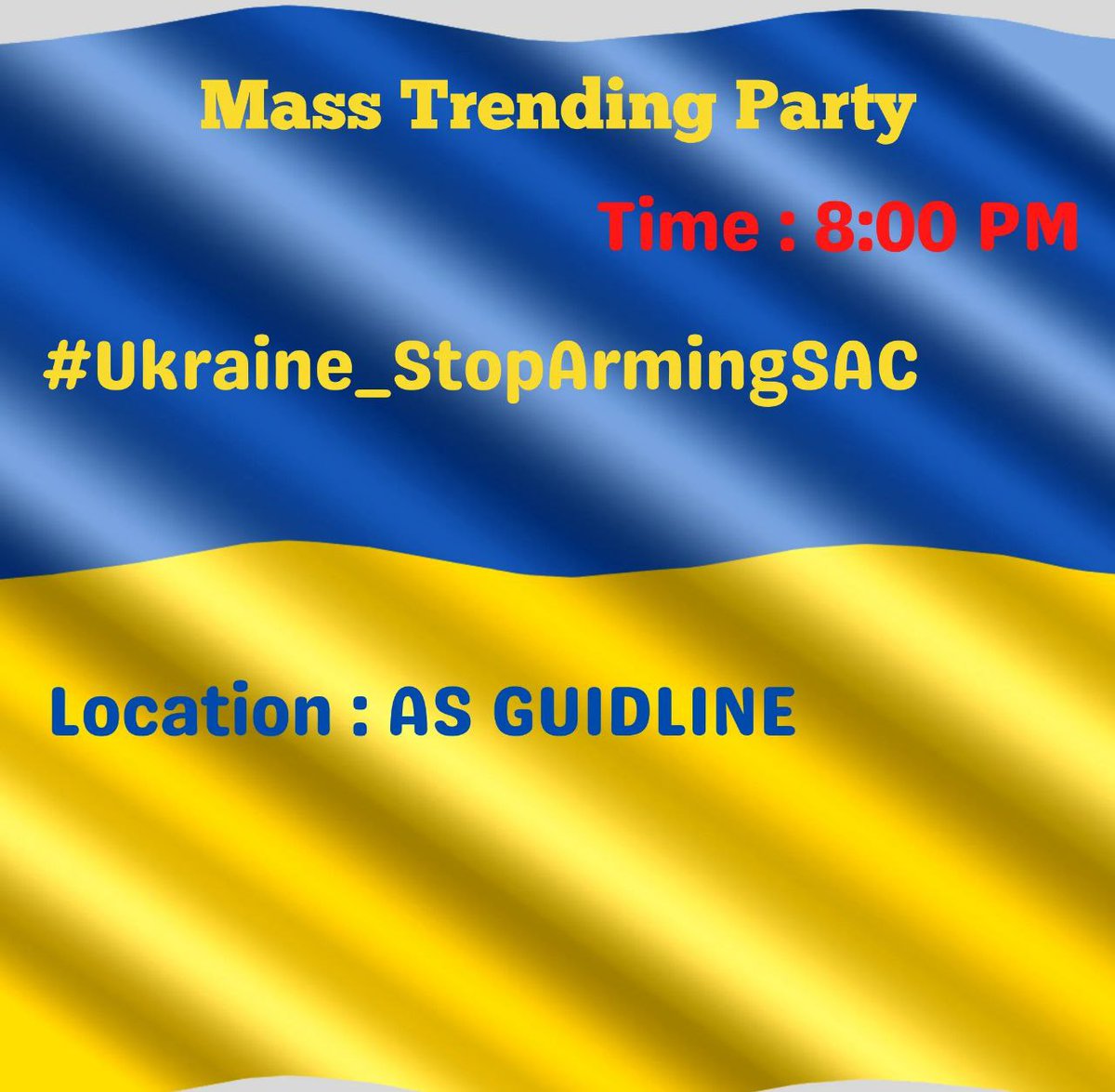 Guys , Mass Trending Party is going be tonight .

Time --> 8:00 PM 
Location --> TTFR မှာ တင်ပေးထားတာလေး တစ်ချက်ဖတ်ပေးပါဗျ ။ ( VPN အခက်အခဲရှိလို့ လုံး၀အဆင်မပြေရင်တောင် USA တော့ ထားပေးပါ )

👉ယူကရိန်နိုင်ငံက မြန်မာ့လူသတ်စစ်ကောင်စီကို လက်နက်ရောင်းချနေတာတွေ အမြန်ရပ်တန့်ဖို့ပါ 👈