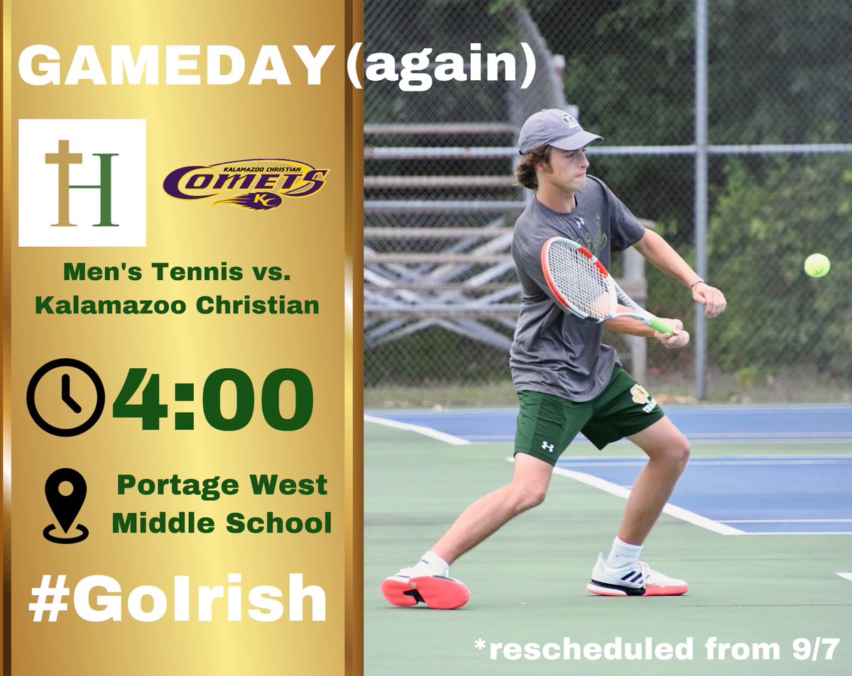 HCPIrishSports's tweet image. @hackettvball starts their season against Martin, @HCPBoysTennis plays Kalamazoo Christian (again), and @UnitedFootball_ JV travels to Schoolcraft. Good luck to all!