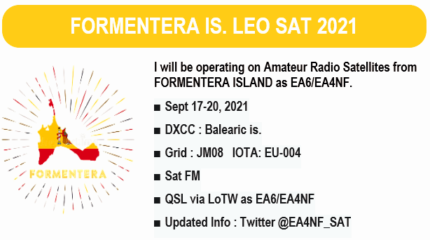 EA4NF_SAT's tweet photo. ๐ดโโ ๏ธ ๐๐ข๐ฅ๐ ๐๐ก๐ง๐๐ฅ๐ ๐ฆ๐๐ง ๐ฎ๐ฌ๐ฎ๐ญ
This year, I will be active as AM1SAT (LEO FM) as part of the EA-AMSAT Team and on some passes as EA6/EA4NF for those chasing the grid JM08 and the EA6 DXCC under a local callsign #AM1SAT @AmsatSpain @AMSAT @DX_World @DAILYDX @45dxn https://t.co/9KK0NUAFgS