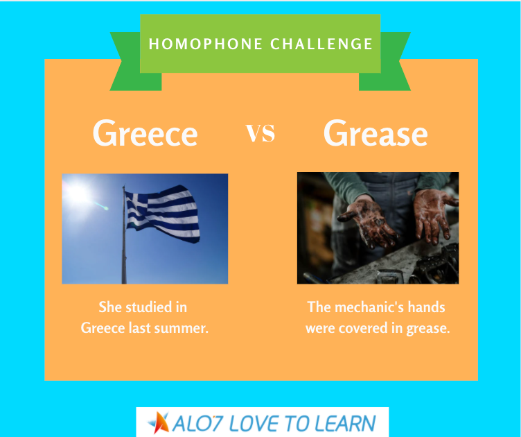Alo7English's tweet photo. Homophone Challenge: Greece or Grease?
Would you like to visit the country of Greece or grease? Do you need Greece or grease to cook food? Ask your students if they know the correct answers! https://t.co/UpRcRGQXjR
