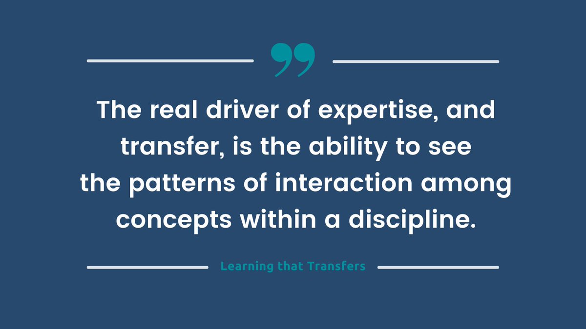 Conceptual organization is a hallmark of expertise. 

#LTT #MYPchat #DPchat #advancedplacement #APLit #APworld #APstats #APcalculus #appsych #worldgeochat #Scichat #NISDReunited