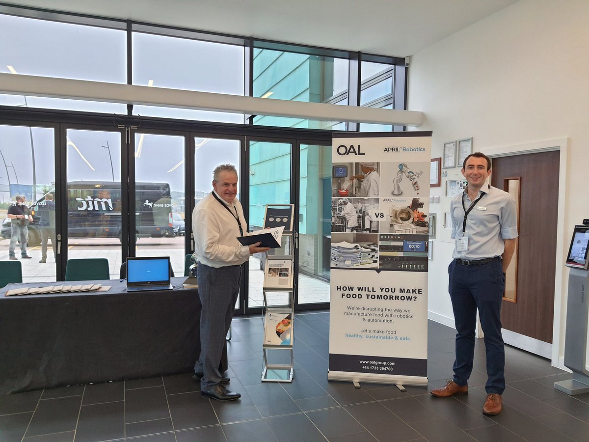 OALgroup's tweet image. We&apos;re at #AppetiteforEngineering at @the_MTC_org with our partner @KUKA_UK today! Some thought-provoking talks and fantastic discussions taking place.
It&apos;s great to be meeting in person again with Andy Sillence and Jake Norman!
#APRILRobotics #automation #foodindustry