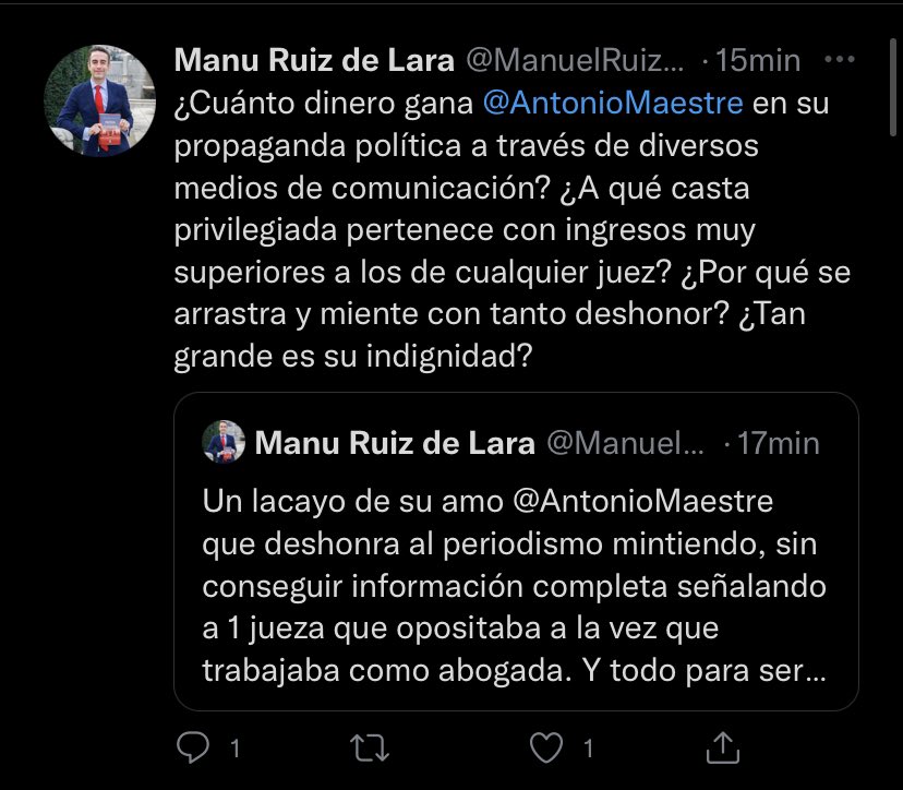 AntonioMaestre's tweet photo. Imaginad la tranquilidad que aporta ser periodista y ver a un juez actuar de esta manera contra ti. https://t.co/Py68HoebIS