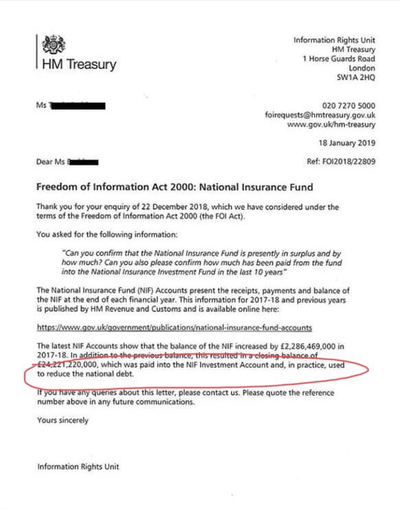 Treasury confirms NI is used to reduce national debt… therefore, the new rise is a #BrexitTax

£200 Billion cost of Brexit equates to 16.7 years of this new Social Care tax. Then add £37 Billion spaffed on test & trace, that's over 20 years of this new tax. Social care my arse!