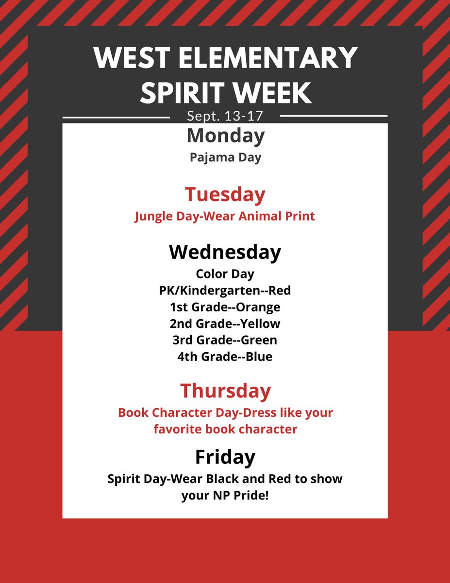 West Elementary spirit week