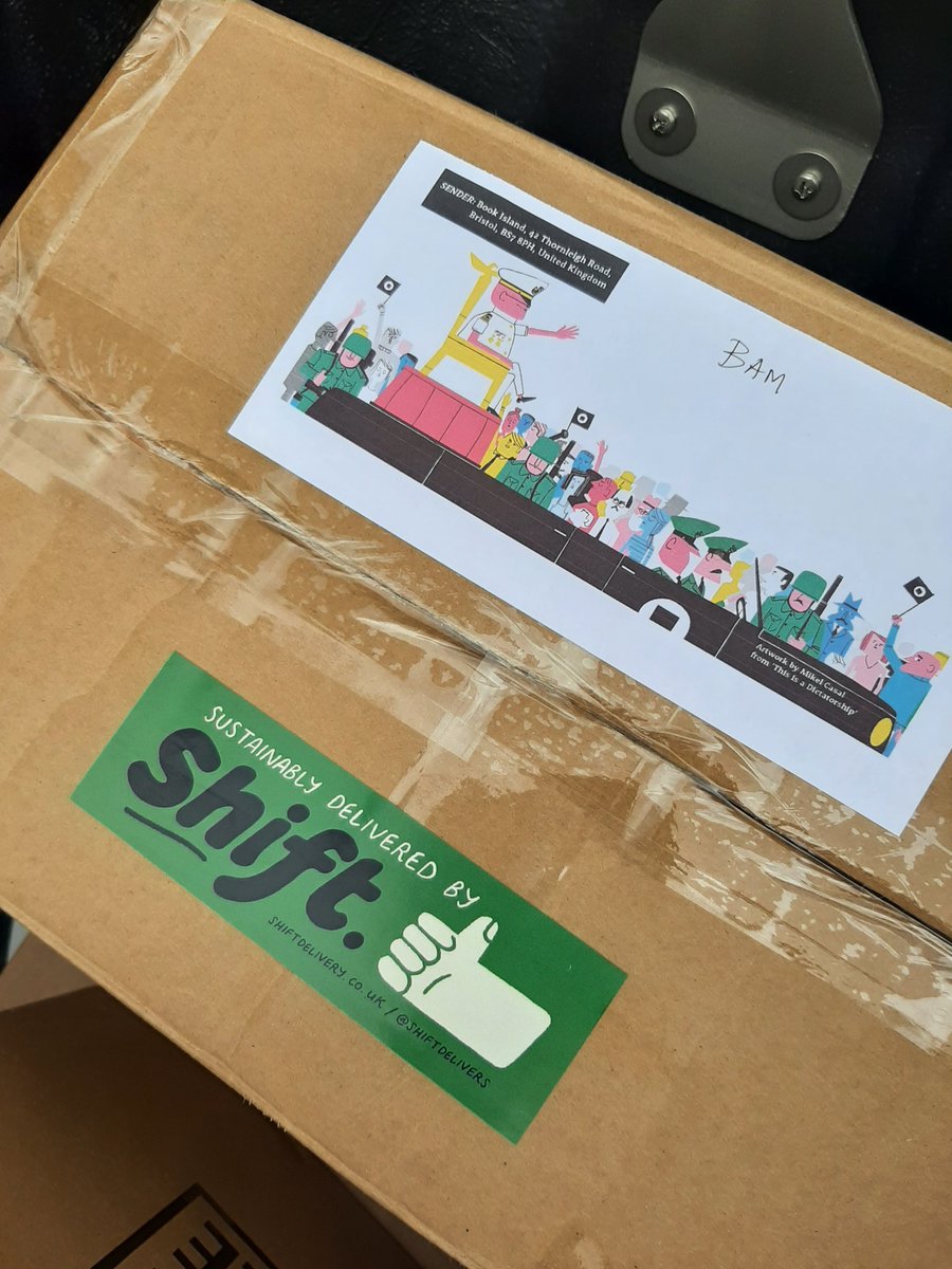 BookIslandBooks's tweet image. So excited about our first delivery to Bristol Arts Monster with Dan from SHIFT,  Bristol's most sustainable, environmentally-friendly and super affordable delivery service.