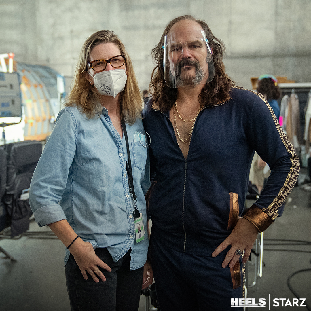 Heels on Twitter: "one big happy #HeelsSTARZ family. give it up for  @marycmccormack and her on and off screen daughter Margaret Morris and  #HeelsSTARZ power couple @realchrisbauer and costume designer Laura Bauer.