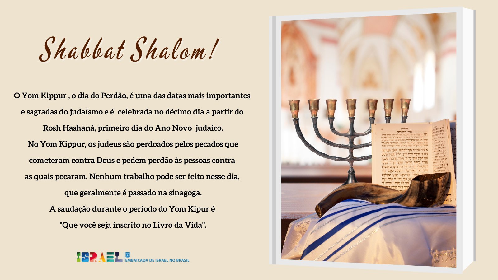 Shabbat Shalom! 🕎 - Israel no Brasil