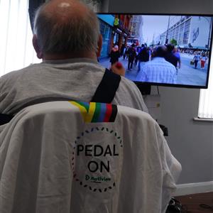 BelongVillages's tweet photo. And they're off! ๐ดโโ๏ธ Many of our customers are taking part in #RoadWorldsforSeniors competition, cycling the world from the comfort of our villages' on-site gyms.
Pictured: Jerry, Belong Crewe customer, clocking up the miles.
#RWFS #Fitness #KeepingResidentsActive @Motitech_UK https://t.co/d4btosd6J8