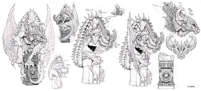 The dragon design for @JoeManganiello's @heroquest  adventure: The Crypt of Perpetual Darkness. 
So happy this is getting released! #heroquest 