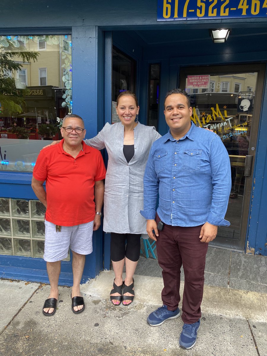 Small businesses like Miami Restaurant in #JamaicaPlain provide vibrancy, jobs, and amazing food to residents of #District6 & beyond. I’m humbled to have their support! #TeamTamer #EatLocal #bospoli #HydeSquare #SmallBusiness #MiamiRestaurant