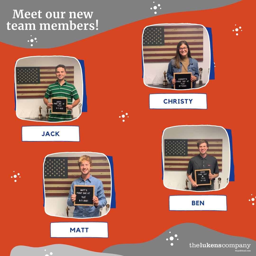 TLC_Political's tweet image. We see all you parents posting 1st day of school pics this week 📸  In celebration and to commemorate #NationalSchoolPictureDay, we're throwing it back to Tuesday when we welcomed our new team members. Welcome Jack, Matt, Christy, and Ben! #politicalstrategy #welcometotheteam