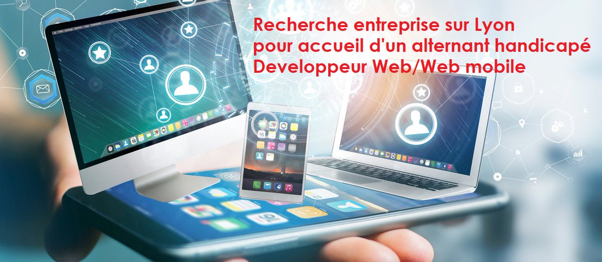 GiseleRuelle's tweet photo. SOS #EntrepriseInclusive secteur #Informatique #Lyon : Je fais appel à mon réseau pour aider un jeune travailleur handicapé lyonnais qui cherche en urgence une entreprise pour un contrat en #Alternance de #Développeur #Web #WebMobile Bac +3 https://t.co/VVINbdZr8K