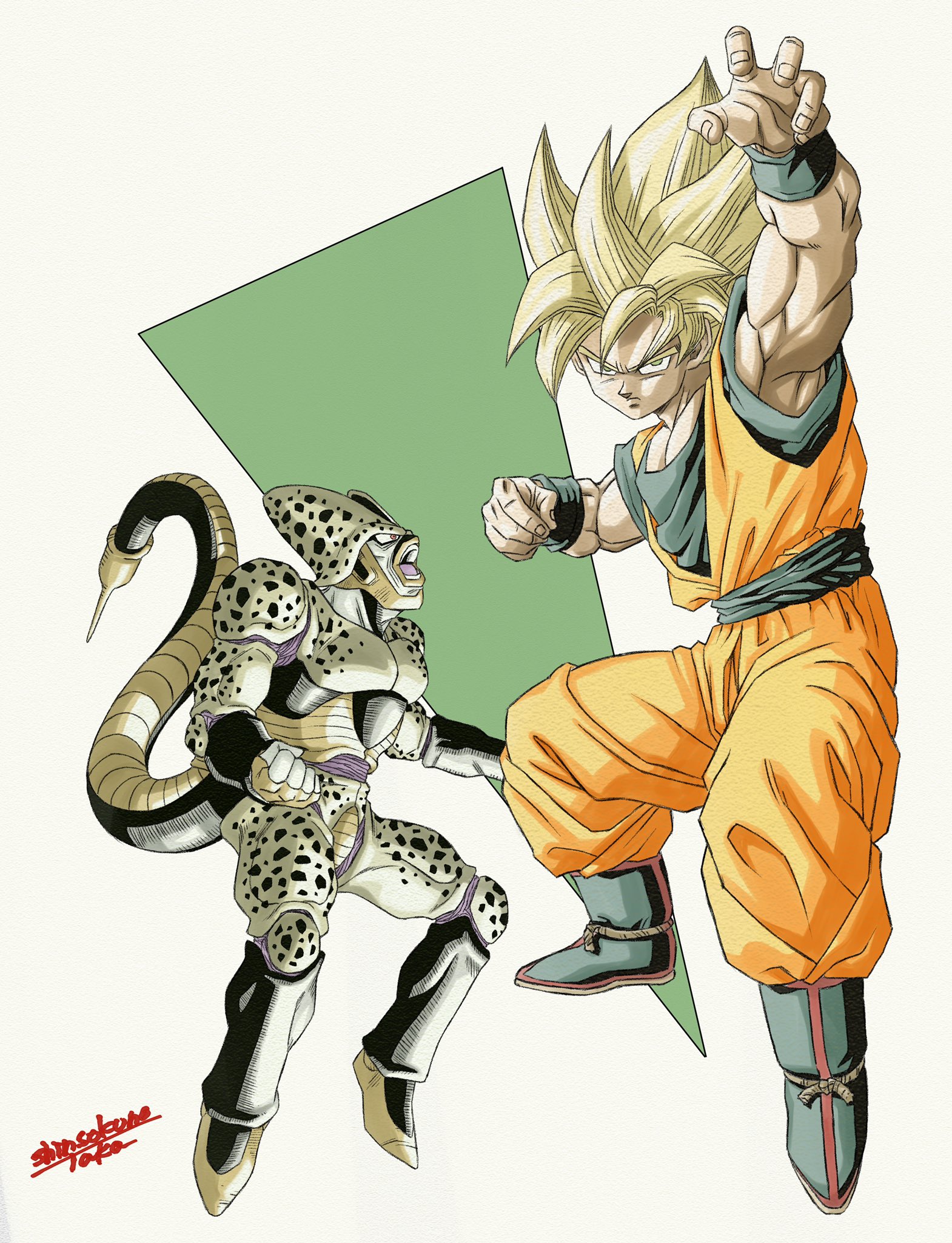 ドラゴンボール セル画 2 Yahoo!オークション - ドラゴンボールZ セル第二形態 セル画 大判