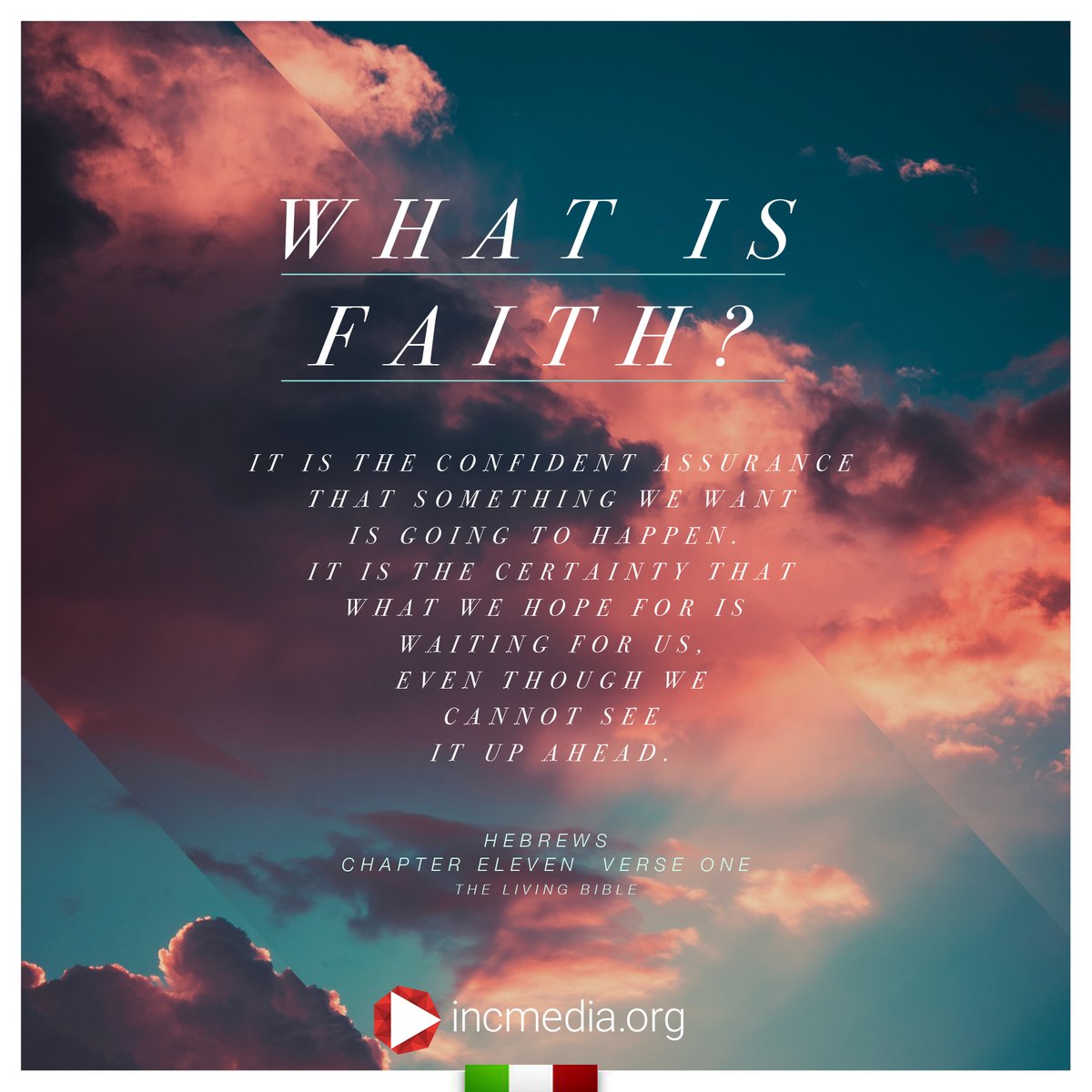 INCMediaNews's tweet photo. What is faith? It is the confident assurance that something we want is going to happen. It is the certainty that what we hope for is waiting for us, even though we cannot see it up ahead.⁠
⁠
Hebrews 11:1 The Living Bible⁠
⁠
#BibleScripture #BiblicalTruth #DailyVerse https://t.co/uygIxCJN1R