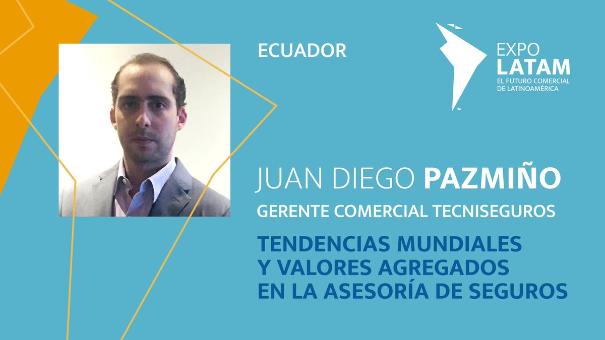 🇪🇨🇦🇷🇧🇷🇨🇴🇲🇽🇵🇪
#FeriaExpoLATAM 
HOY 16h45 ¡No te lo puedes perder!

#JuanDiegoPazmiño nos hablará de
"Tendencias mundiales y Valores Agregados en la Asesoría de Seguros"

SALA C
lnkd.in/d-KGftg7