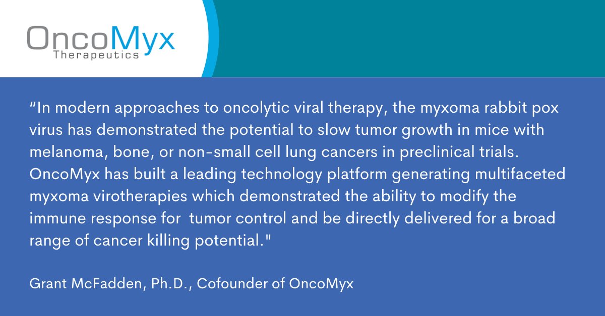 OncoMyx (@oncomyx) on Twitter photo The #PharmaVOICE100 virtual celebration is today! Fun fact about honoree and OncoMyx cofounder <a href="/grantmcf_grant/">Grant McFadden</a> – he’s a #Taekwondo black belt and he fights #cancer with the #myxoma virus as his weapon!
Read more in @PharmaVOICE: pharmavoice.com/digital-editio… The #PharmaVOICE100 virtual celebration is today! Fun fact about honoree and OncoMyx cofounder <a href="/grantmcf_grant/">Grant McFadden</a> – he’s a #Taekwondo black belt and he fights #cancer with the #myxoma virus as his weapon!
Read more in @PharmaVOICE: pharmavoice.com/digital-editio…