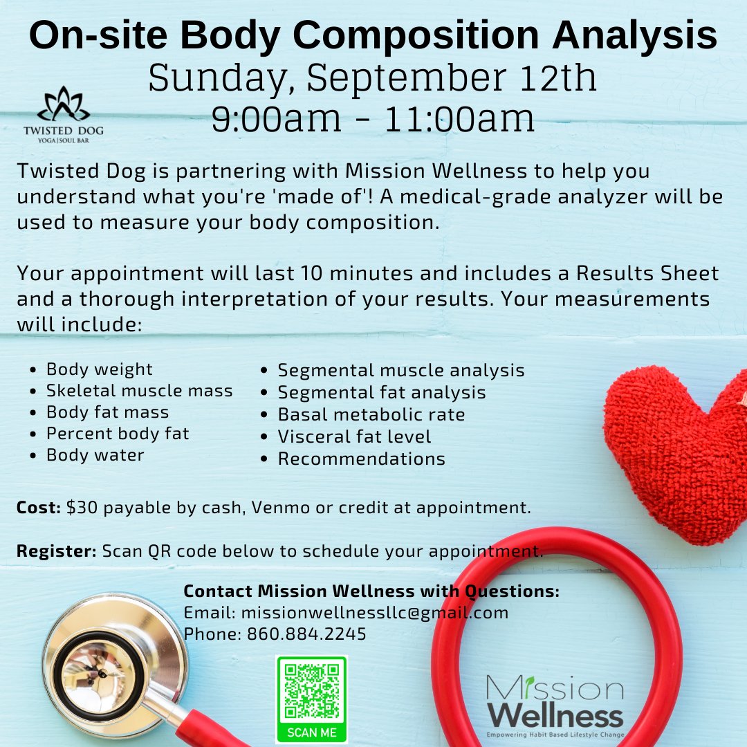 twisteddogyoga's tweet photo. Body composition scanning event at TDY and MORE... - https://t.co/0AtGx3CWph https://t.co/ep7foBzPGT