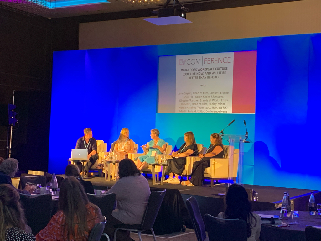 radleyyeldar's tweet photo. Here's our Head of Film, Emily Clements speaking about how the shift in workplace culture has an impact on women @EVCOMUK #EVCOMference https://t.co/i9MkuqVv99
