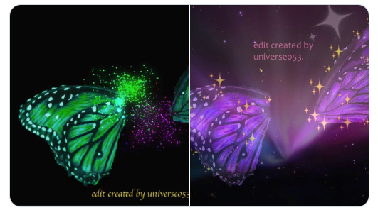 universe053's tweet photo. #favepics #art #buterflies #fairyaesthetic #picturecollage #edits created by universe053. https://t.co/4nDLp4NAWi