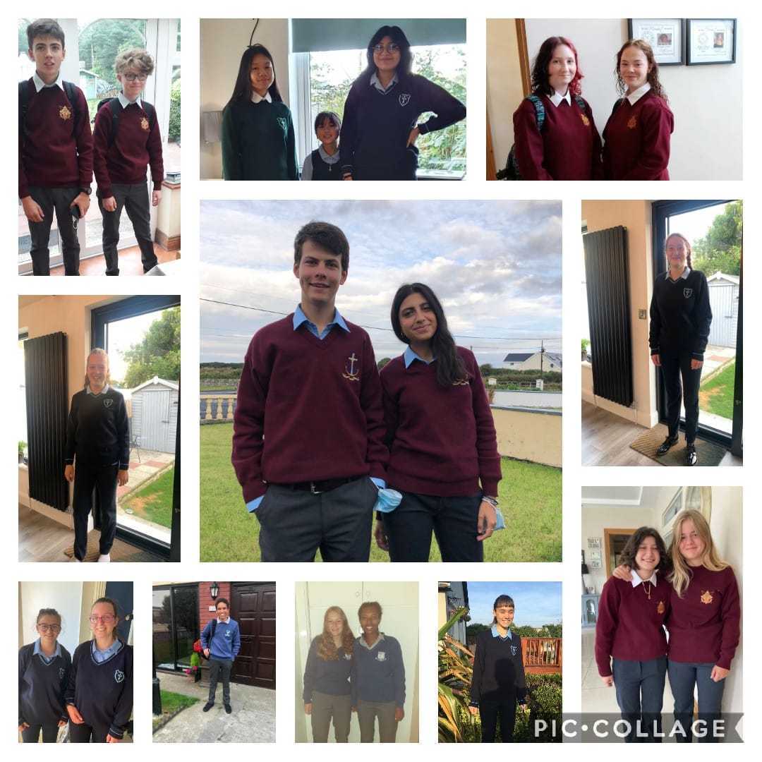 EILIreland's tweet photo. One of our Local Coordinators, Sandra, sent us this lovely collage of our Clare-based International students on their first day of school.🇫🇷🇧🇪🇩🇪🇲🇽🇺🇸🇮🇹

We wish them the very best in adapting to their new surroundings and learning a lot about Irish culture. 🇮🇪 

#EILIRL https://t.co/ELkcV9IGnZ