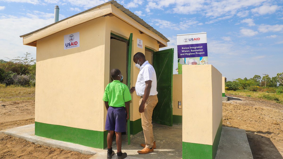 A short story of #USAIDtransforms through pictures below. In 1 year, @KiwashProject provided 128 basic sanitation facilities in schools & health facilities across 9 counties.