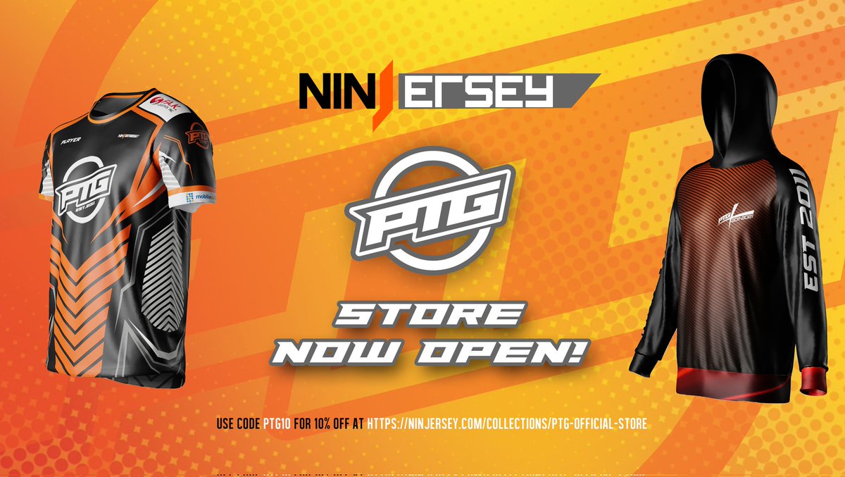 PTGforza's tweet photo. Remember our awesome team jerseys we revealed a few months ago??

Well you can now visit the PTG Store on #Ninjersey! Buy Jerseys, hoodies and Masks now, with more content coming soon!

Use code: PTG10 for 10% off 

https://t.co/Rlvois1T2B

#CustomizingIsAGame https://t.co/EaDm6420SK