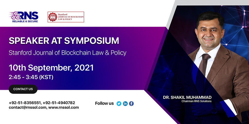 GenesisLabCom's tweet photo. CEO/Chairman RNS Solutions Dr. Shakil Muhammad will be speaking at Symposium: Stanford Journal of Blockchain Law &amp; Policy.

#rnssol #rns #solutions #antlia #blockchain
#speaker #stanford #shakil https://t.co/vTM1b8Lqrh