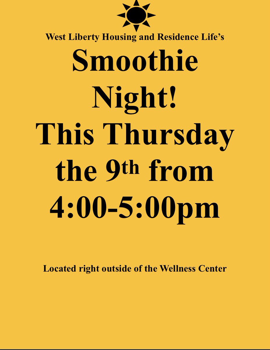 Don’t forget to swing by the wellness center from 4-5 today and get a smoothie! 🫐 🍓 🍉 🍎