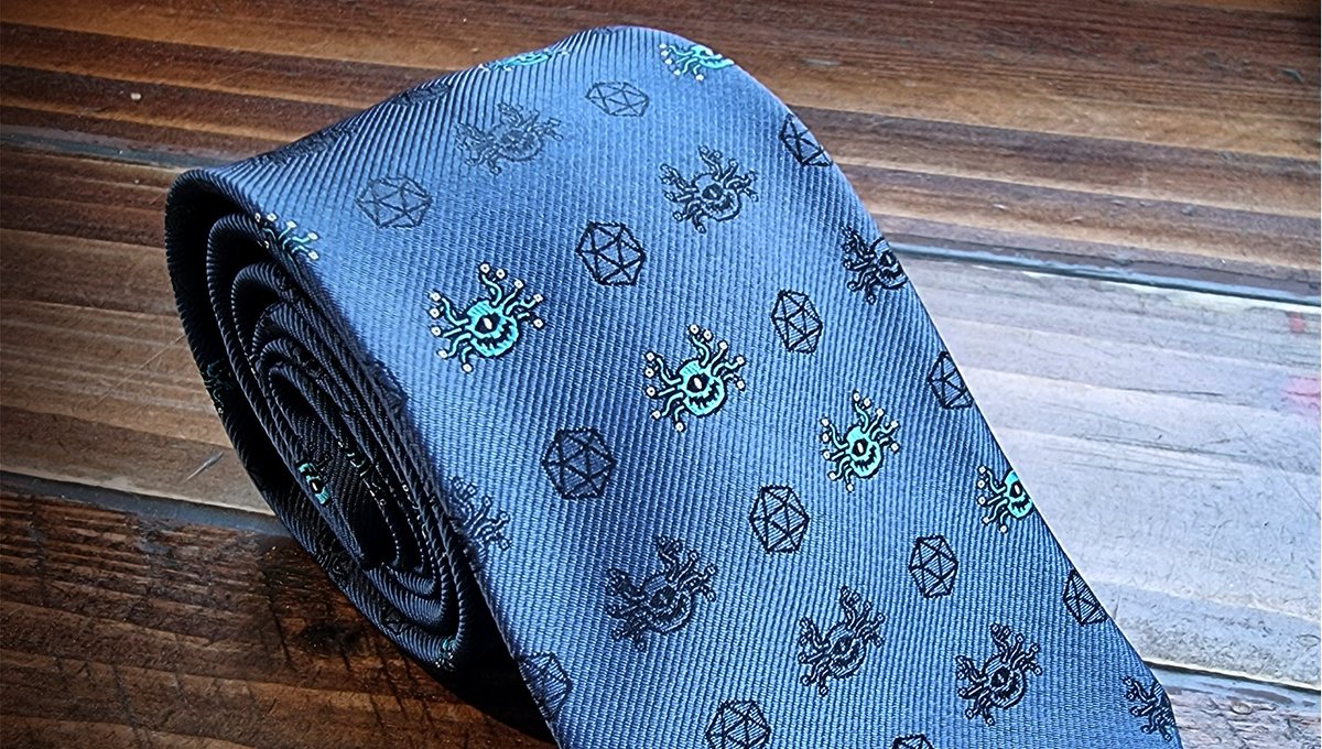 WitchHuntStore's tweet photo. Usually, I prefer to show my love for D&amp;D with a little more subtlety but I couldn't help myself with my new Beholder tie designs. LOOK AT THIS LITTLE GUY! (Don't worry, eye-beams not included)

#ttrpg #dungeonmaster #campaignlife #fandomfanshion #geekshop #fashiongeeks https://t.co/dRcj1xKG0g